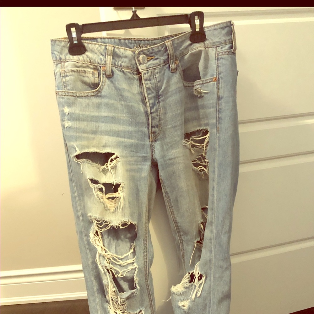 AE Boyfriend jeans with rips